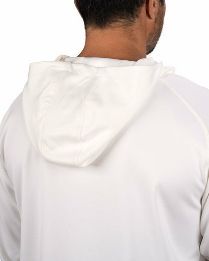 Black Clover Men's Quarter-Zip White Lightweight Hoodie