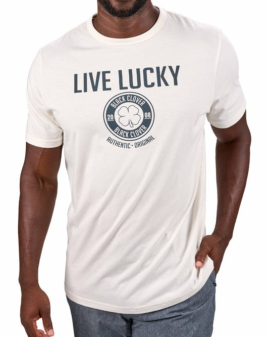 Black Clover Super Soft Men's Grey and Cream Graphic Tee