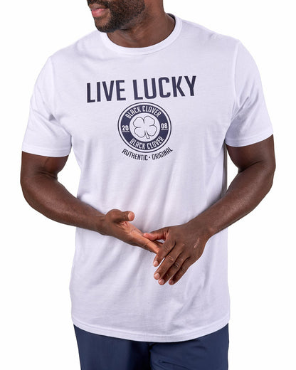 Black Clover Super Soft Men's Navy and White Graphic Tee
