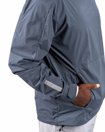 Black Clover Stylish Men's Windbreaker Rain Jacket in Dark Grey