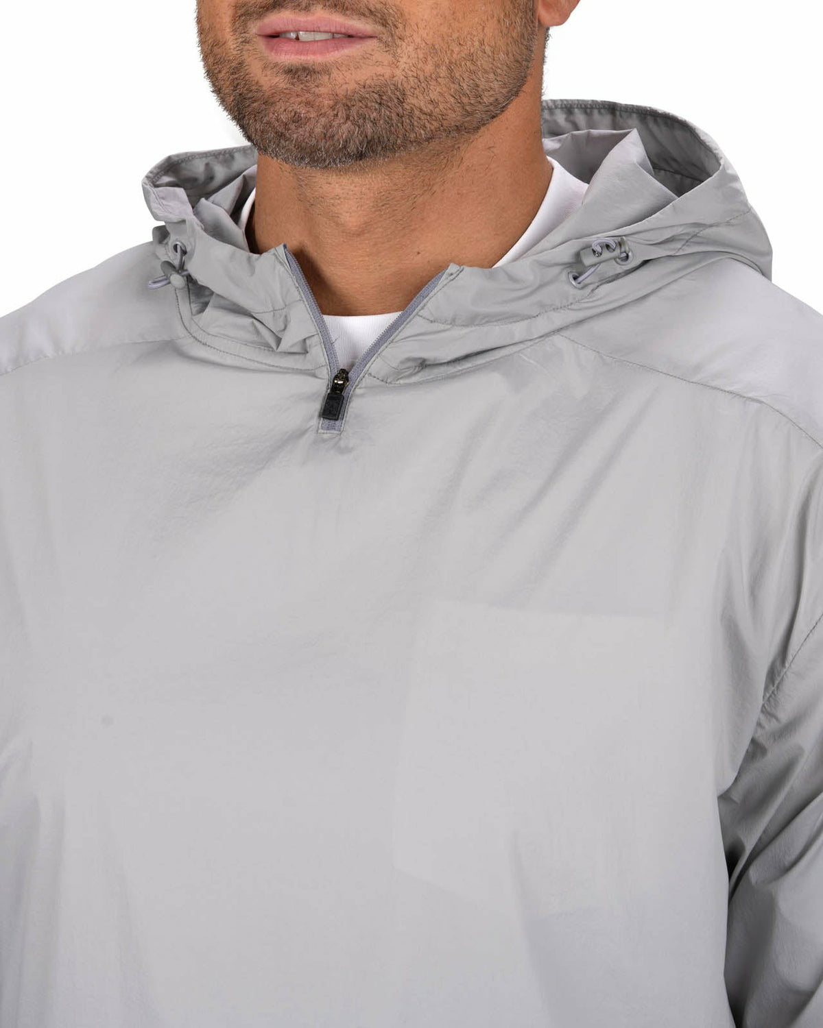 Black Clover Stylish Men's Windbreaker Rain Jacket in Light Grey