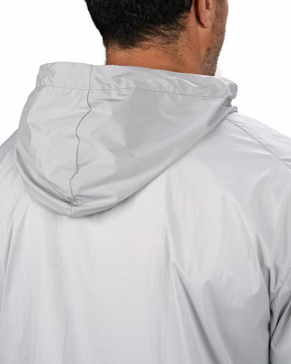 Black Clover Stylish Men's Windbreaker Rain Jacket in Light Grey