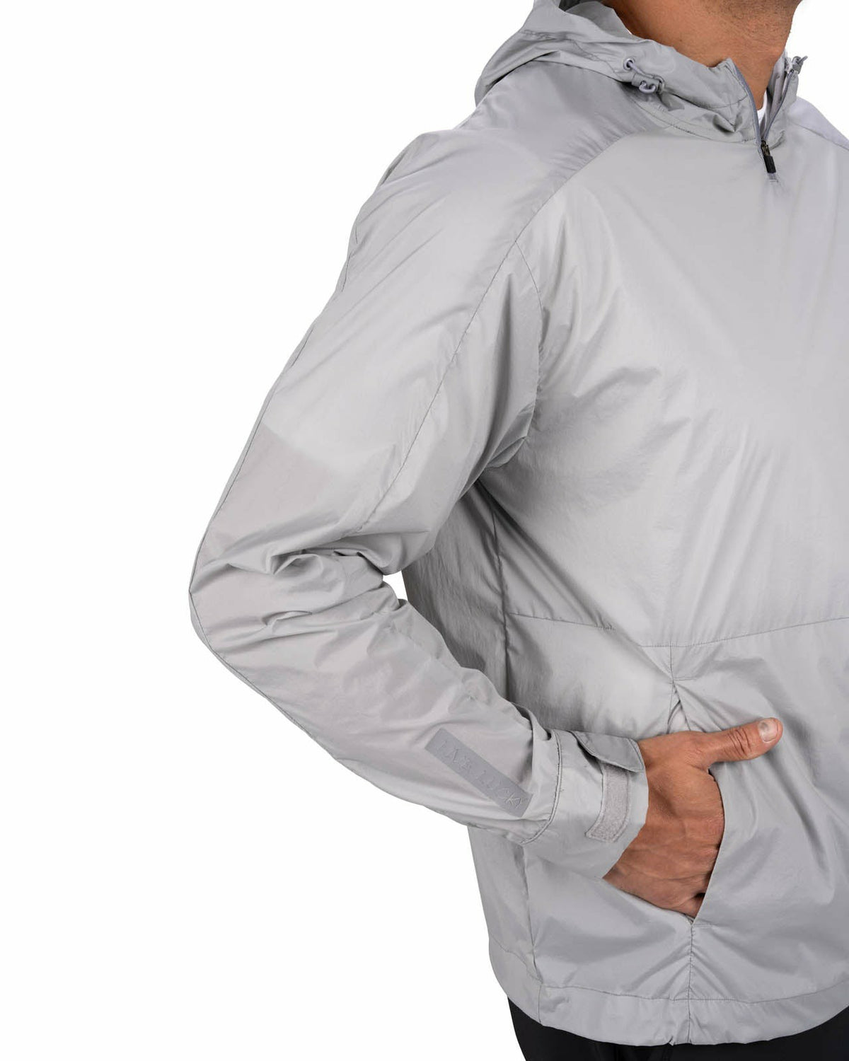 Black Clover Stylish Men's Windbreaker Rain Jacket in Light Grey