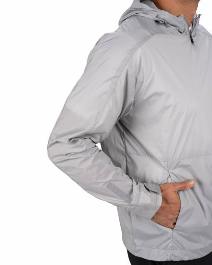 Black Clover Stylish Men's Windbreaker Rain Jacket in Light Grey