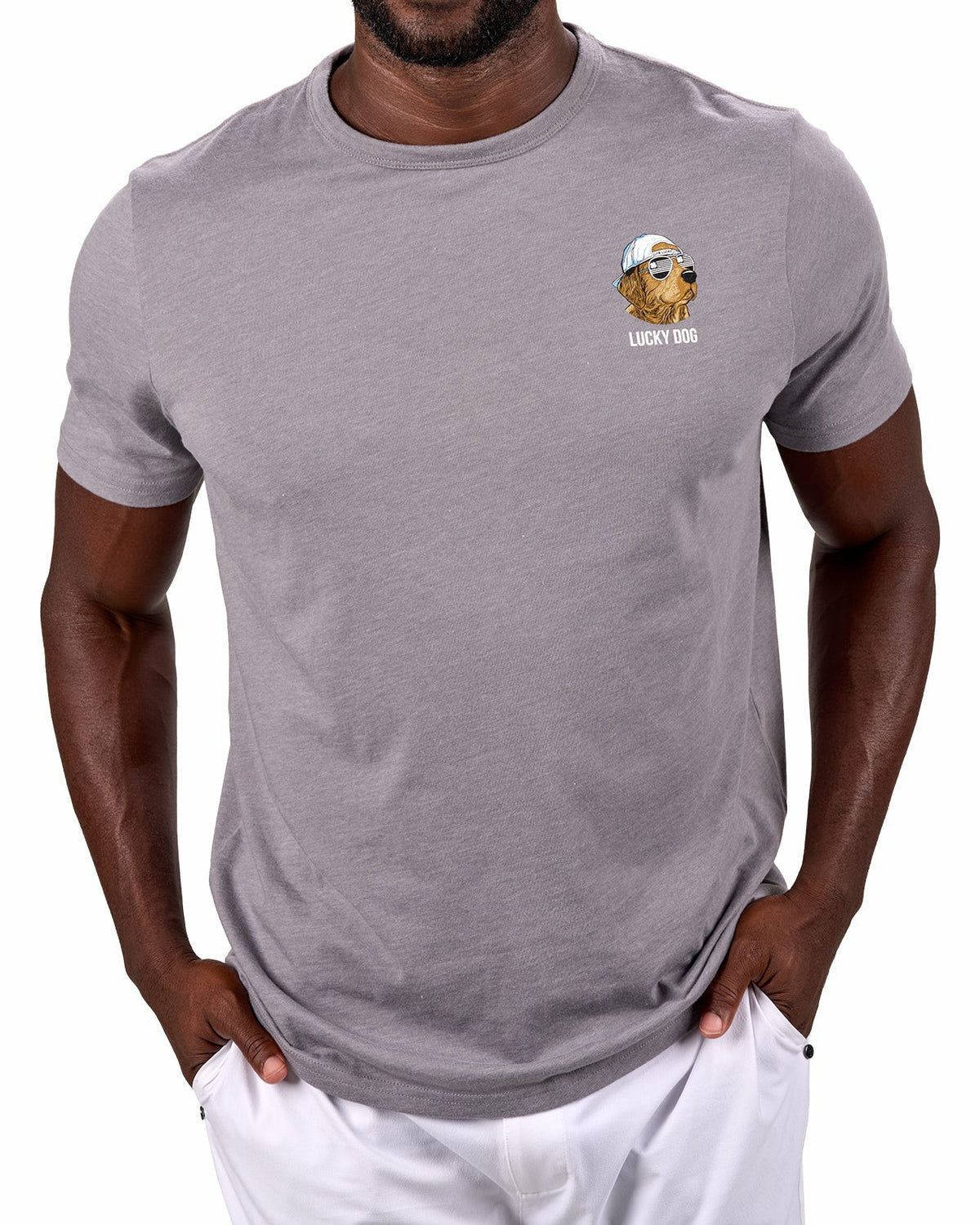 Black Clover Men's Dark Grey Graphic Tee with Dog Logo
