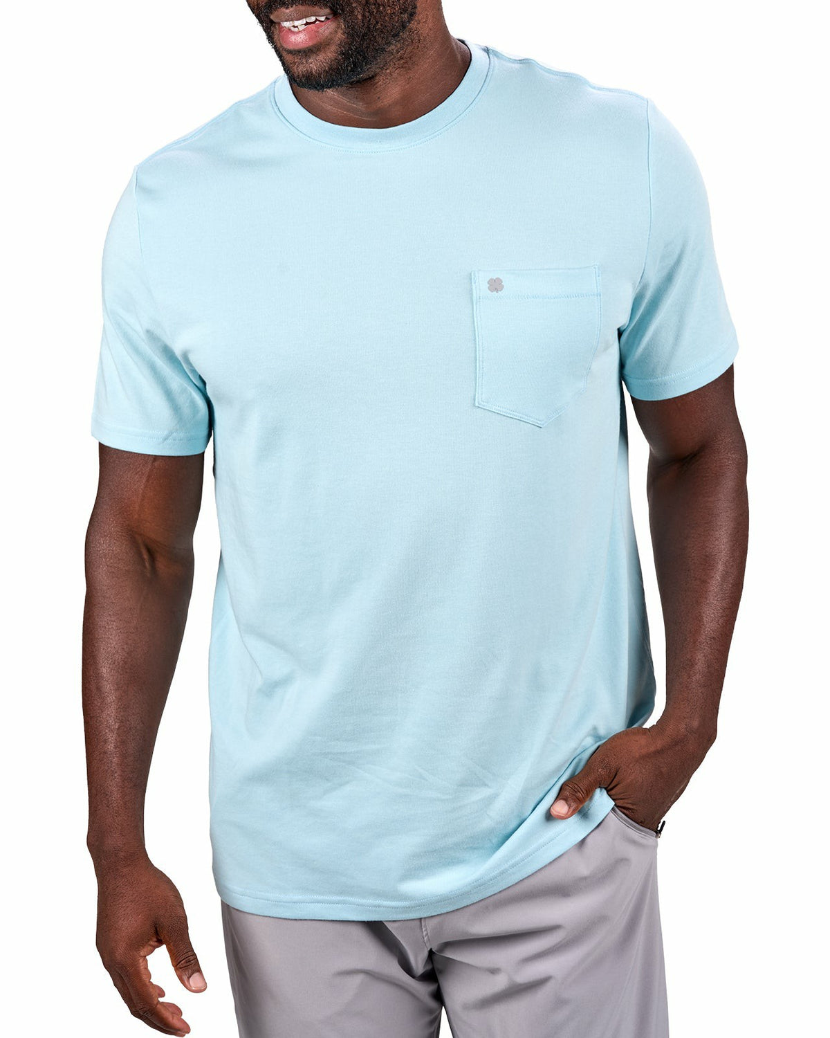 Black Clover Luxury Short-Sleeved Mint Green Men's Pocket Tee
