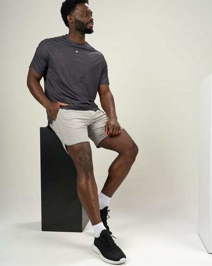 Black Clover Men's Dark Grey Athletic Fit Tee for Gym and Performance