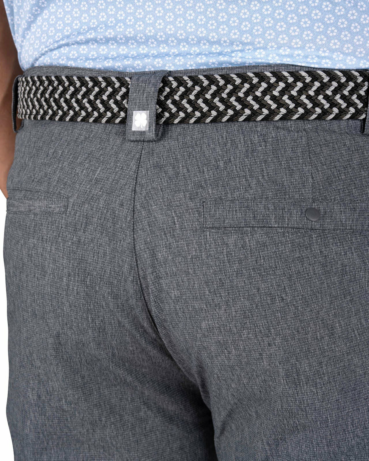 Black Clover Men's Textured Stretch Twill Grey Dress Pants for Golf or Business