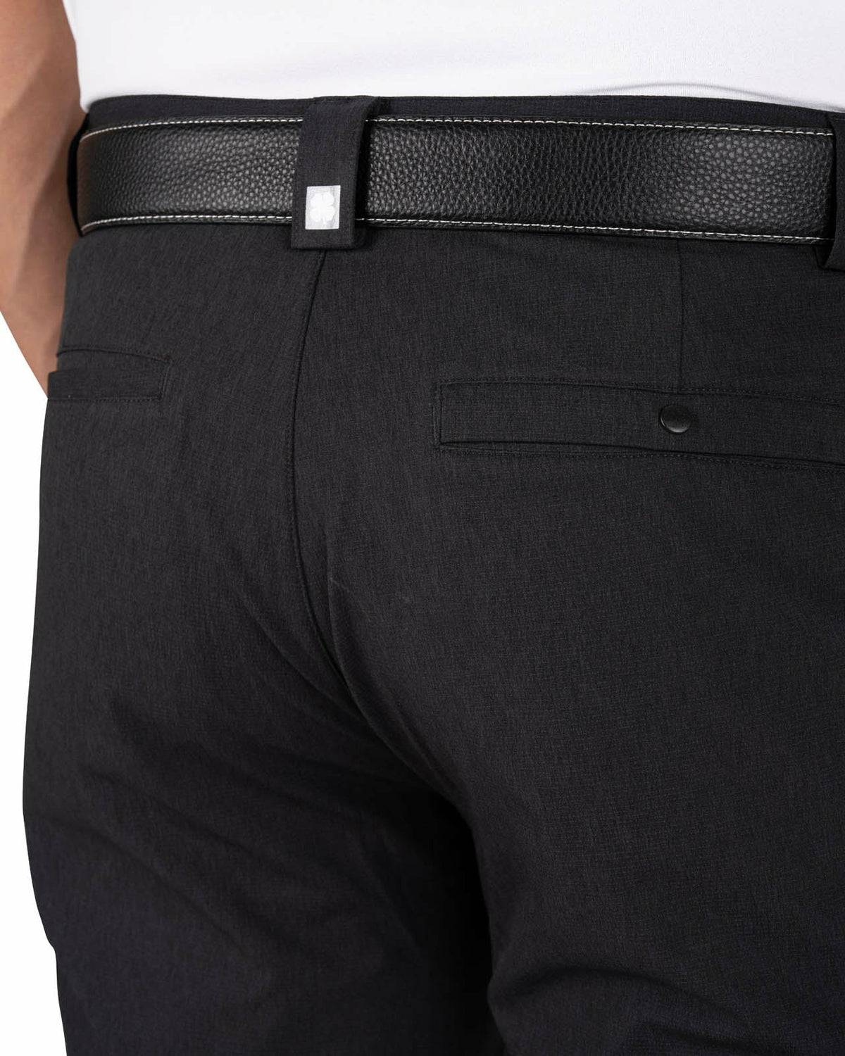 Black Clover Men's Textured Stretch Twill Black Dress Pants for Golf or Business