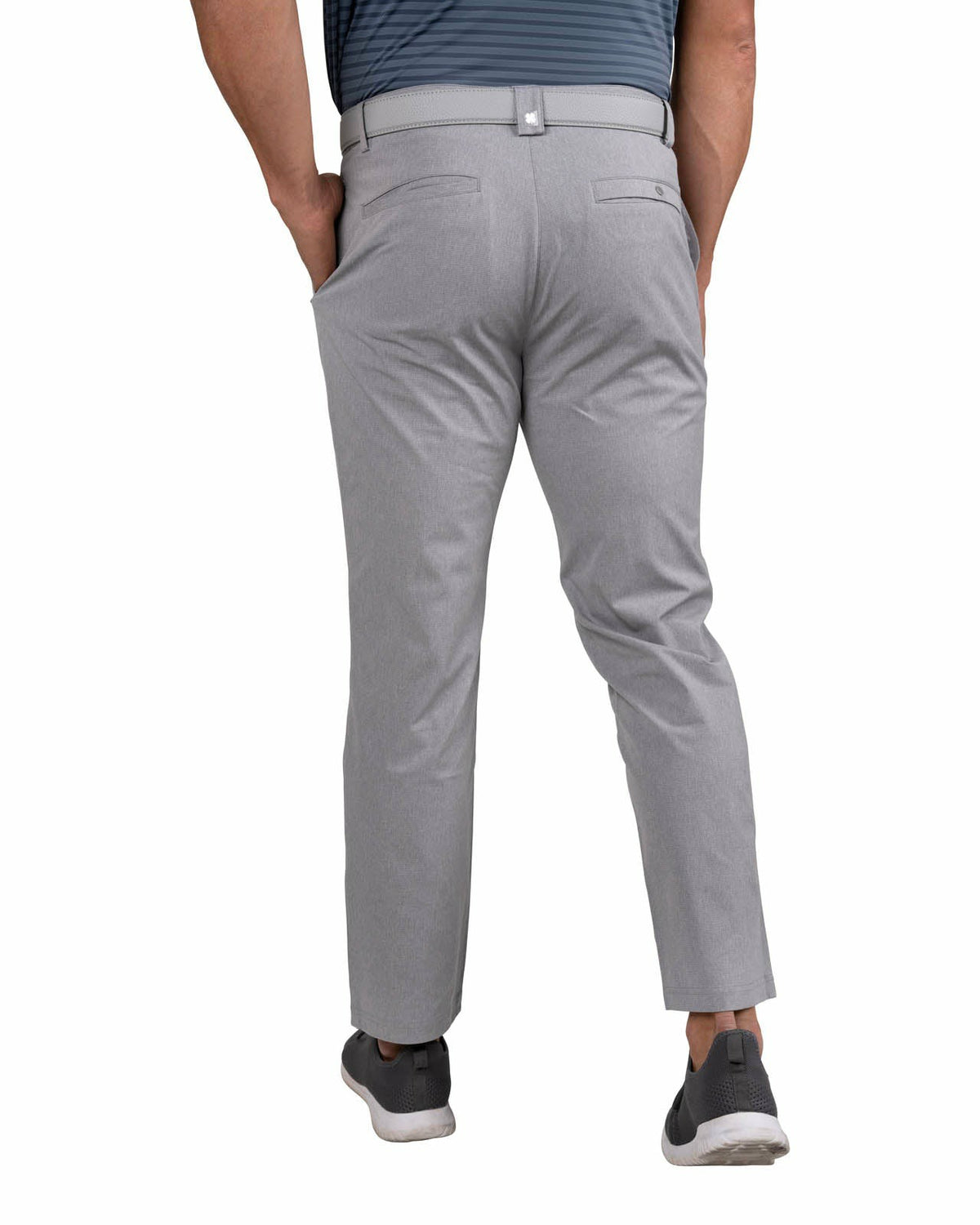 Black Clover Men's Textured Stretch Twill Grey Dress Pants for Golf or Business