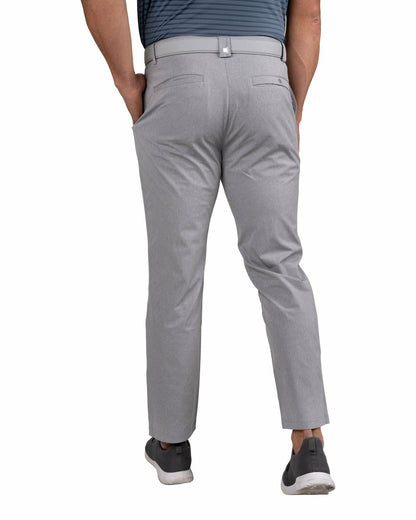 Black Clover Men's Textured Stretch Twill Grey Dress Pants for Golf or Business