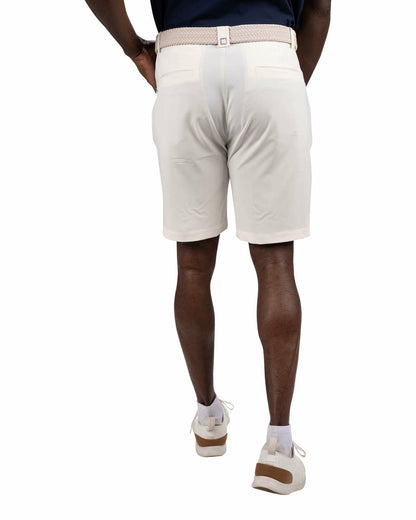 Black Clover Men's 9" White 5-Pocket Stretch Twill Shorts for Golf or Office