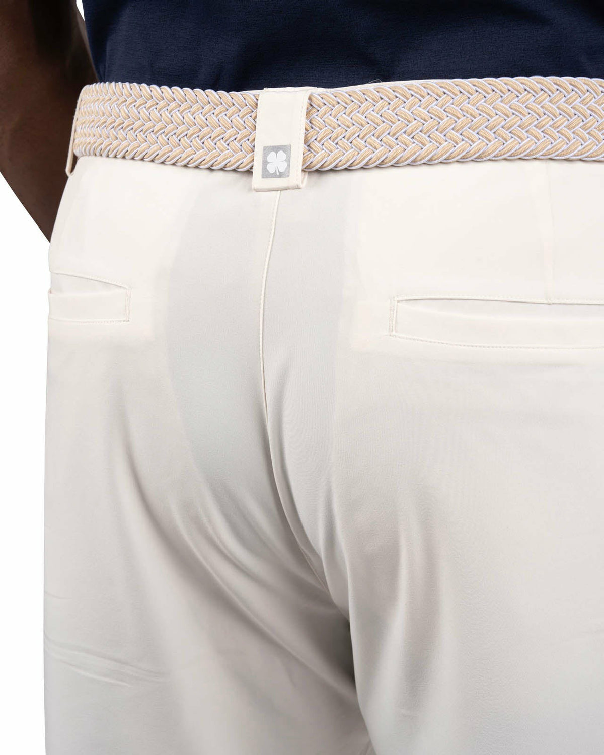 Black Clover Men's 9" White 5-Pocket Stretch Twill Shorts for Golf or Office