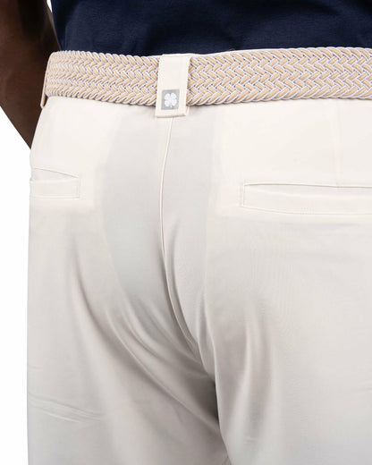 Black Clover Men's 9" White 5-Pocket Stretch Twill Shorts for Golf or Office