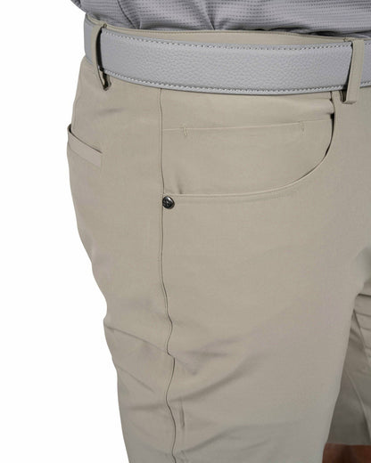 Black Clover Men's 9" Khaki 5-Pocket Stretch Twill Shorts for Golf or Office