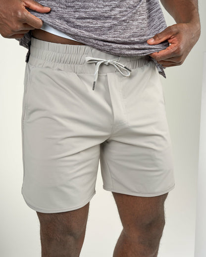 Black Clover Men's Light Grey Athletic Shorts for Gym and Performance