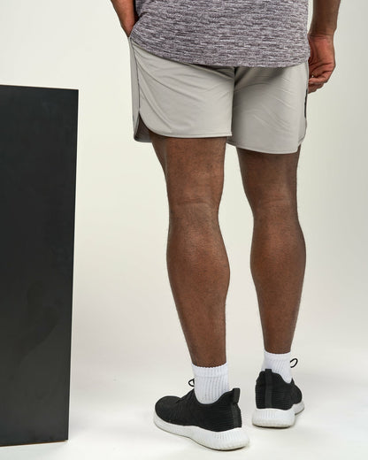 Black Clover Men's Light Grey Athletic Shorts for Gym and Performance