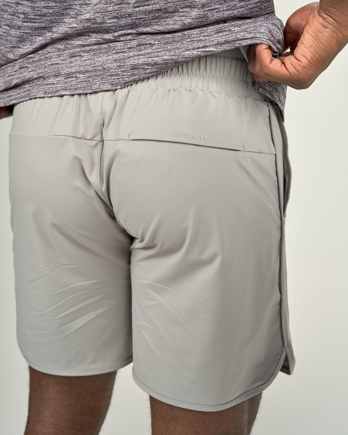 Black Clover Men's Light Grey Athletic Shorts for Gym and Performance