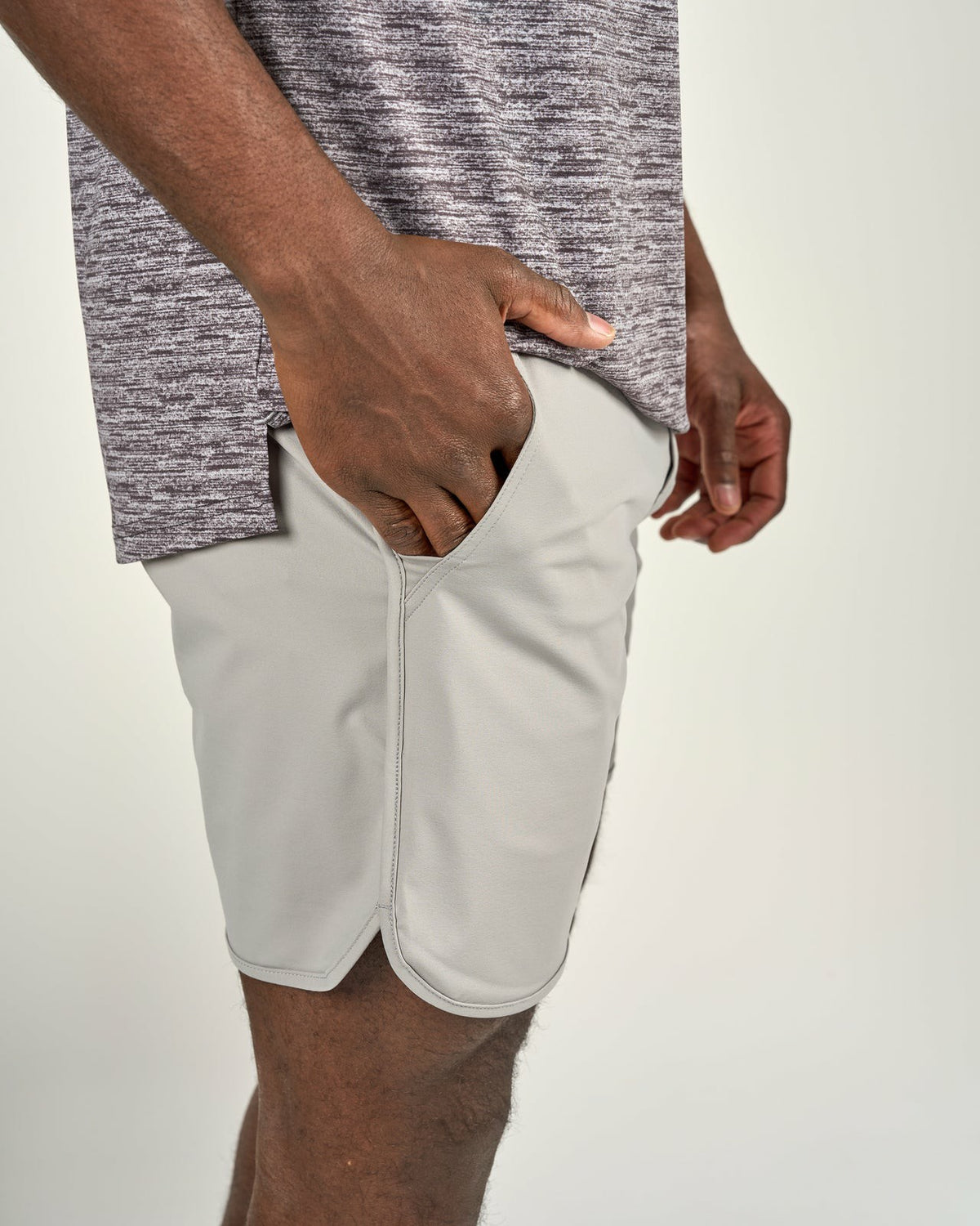 Black Clover Men's Light Grey Athletic Shorts for Gym and Performance