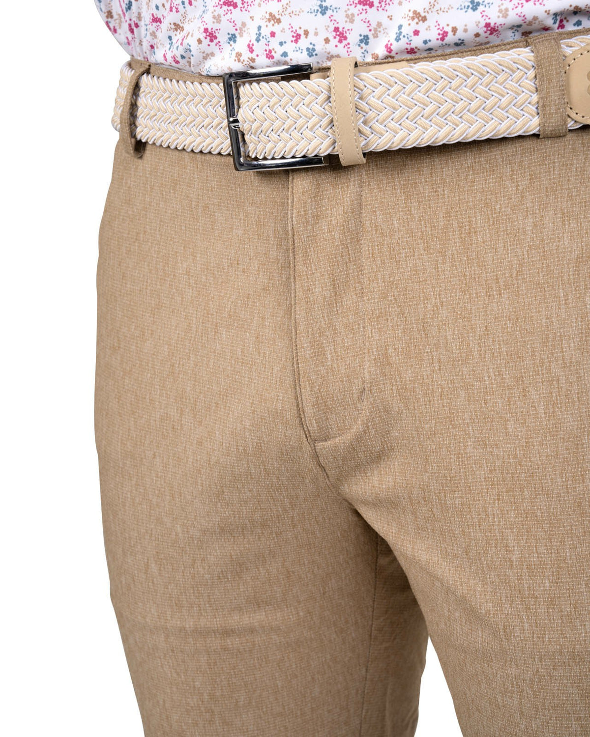 Black Clover Men's 8" Textured Stretch Twill Brown Dress Shorts for Golf or Business