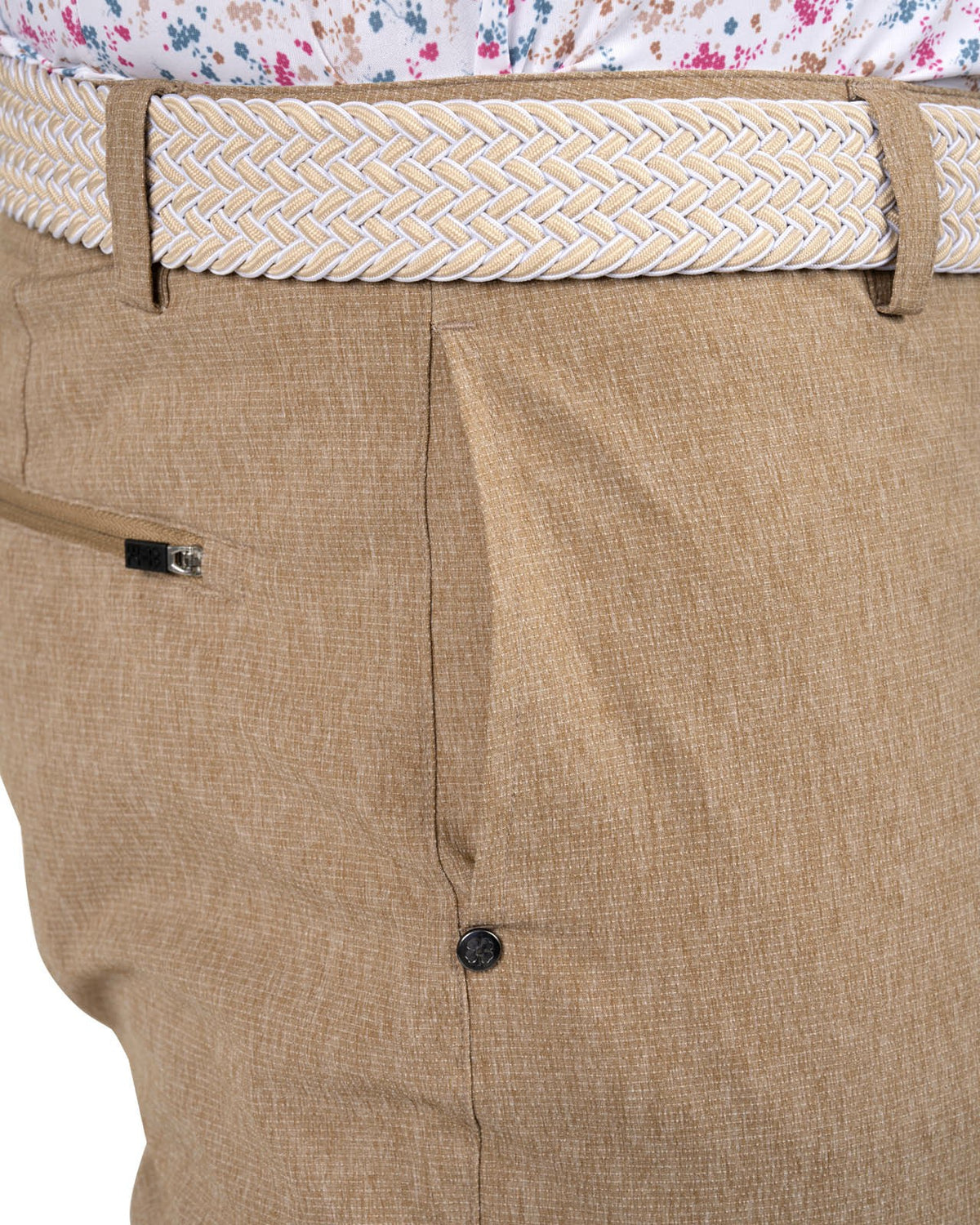 Black Clover Men's 8" Textured Stretch Twill Brown Dress Shorts for Golf or Business