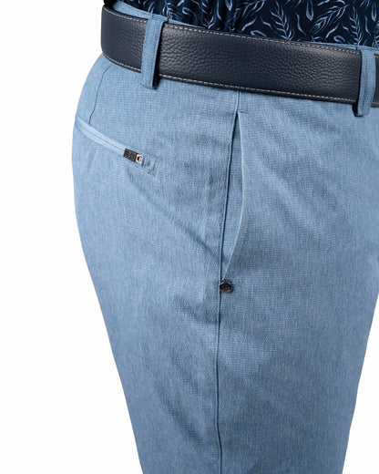 Black Clover Men's 8" Textured Stretch Twill Blue Dress Shorts for Golf or Business