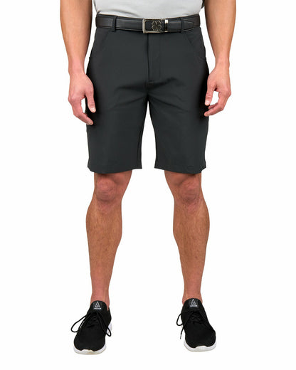 Black Clover Men's 9" Black 5-Pocket Stretch Twill Shorts for Golf or Office