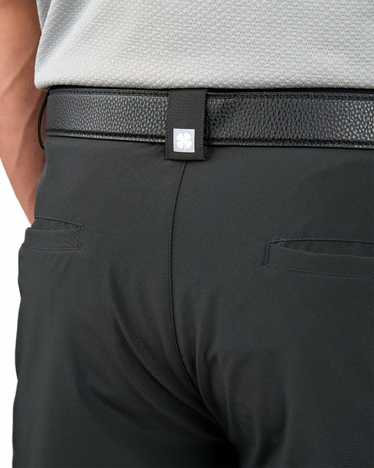 Black Clover Men's 9" Black 5-Pocket Stretch Twill Shorts for Golf or Office