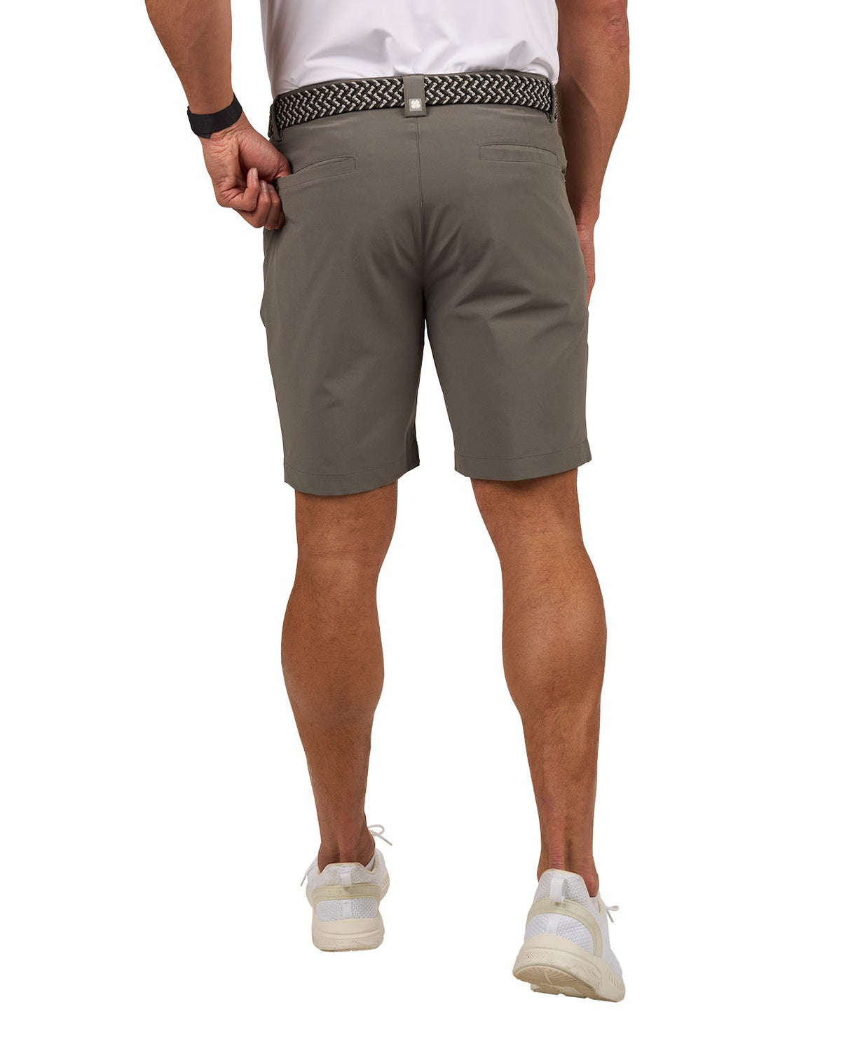 Black Clover Men's 9" Charcoal 5-Pocket Stretch Twill Shorts for Golf or Office