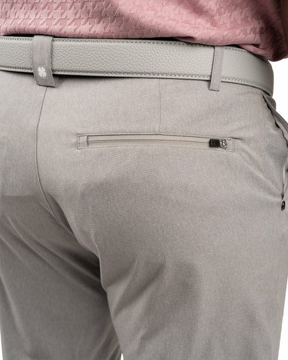 Black Clover Men's 9" Textured Stretch Twill Light Grey Dress Shorts, Perfect for Golf or Business
