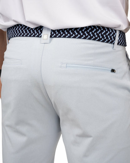 Black Clover Men's 9" Textured Stretch Twill Light Blue Shorts, Perfect for Golf or Business