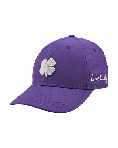 Black Clover Women's Purple Golf and Lifestyle Hat With Silver Clover