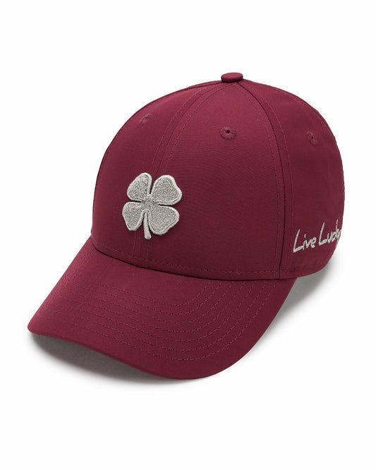 Black Clover Women's Maroon Golf and Lifestyle Hat With Silver Clover