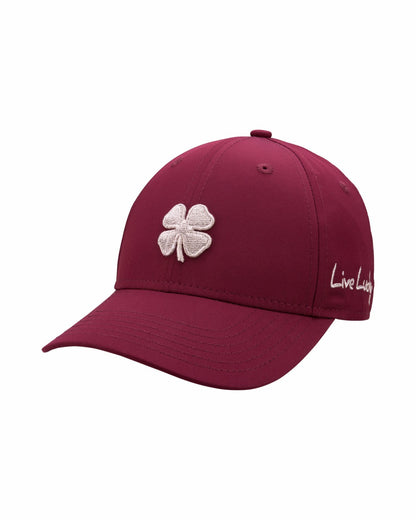 Black Clover Women's Maroon Golf and Lifestyle Hat With Silver Clover
