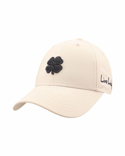 Black Clover Women's Cream Golf and Lifestyle Hat With Dark Grey Clover