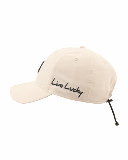 Black Clover Women's Cream Golf and Lifestyle Hat With Dark Grey Clover