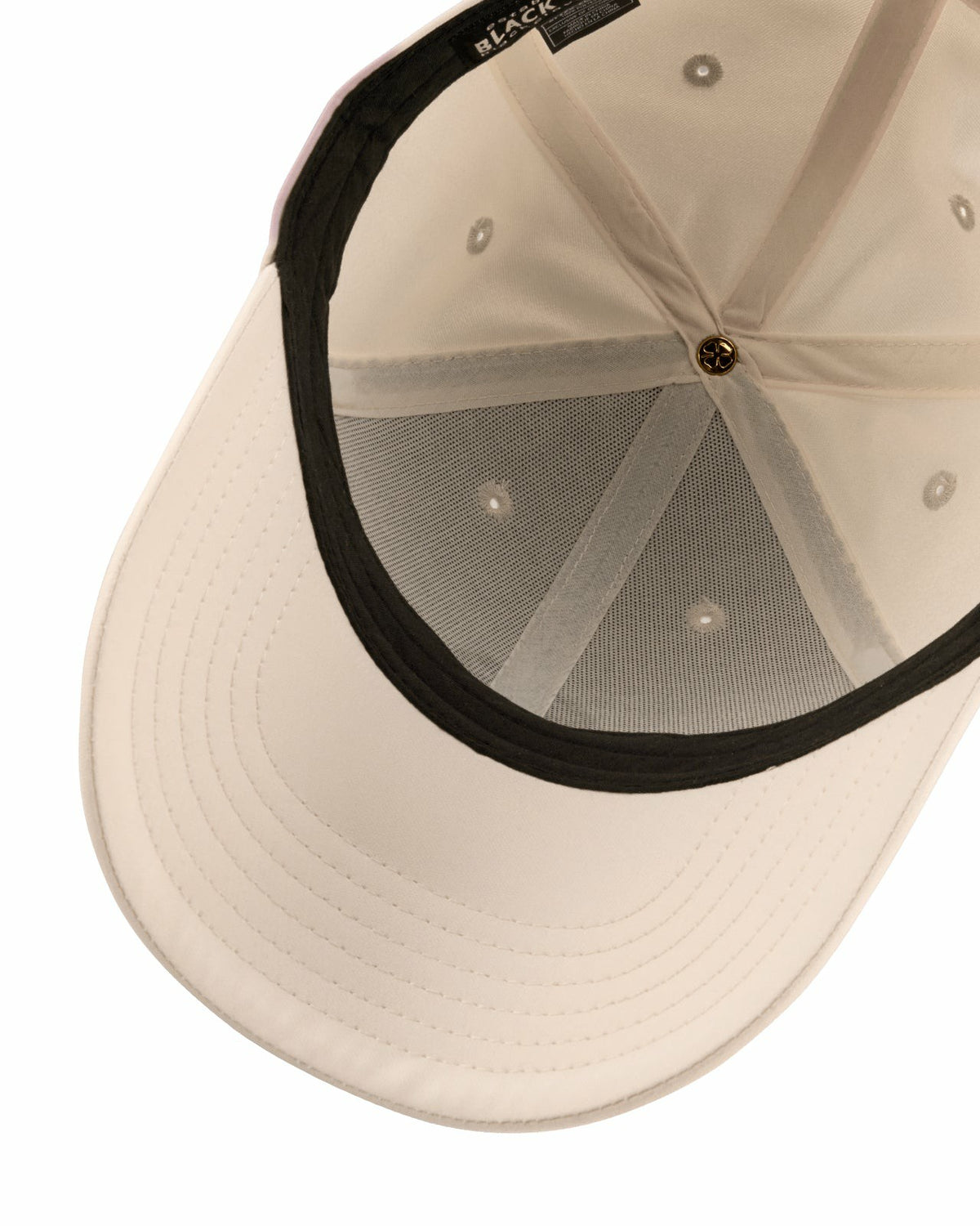 Black Clover Women's Cream Golf and Lifestyle Hat With Dark Grey Clover
