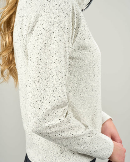 Black Clover Women's White Textured Quarter-Zip Pullover