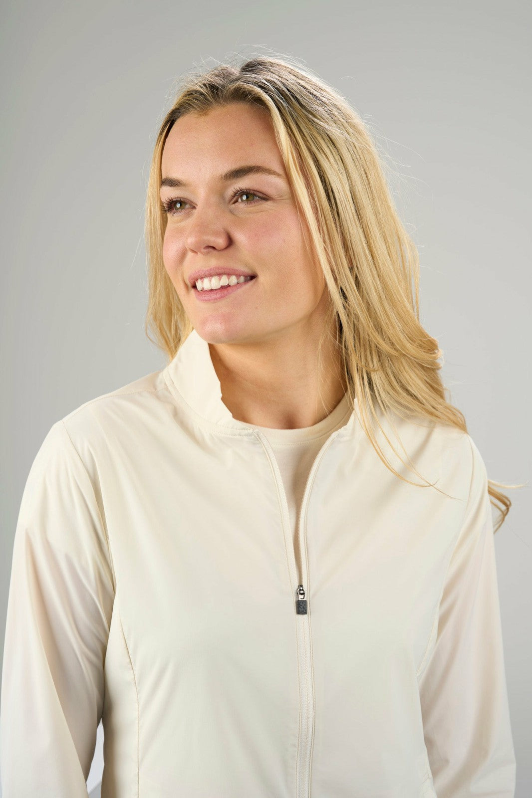 Black Clover Stylish Women's Windbreaker Rain Jacket in Cream