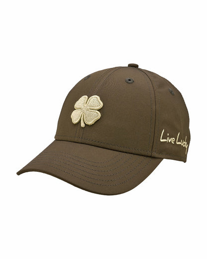 Black Clover Women's Cream Golf and Lifestyle Hat With Dark Grey Clover