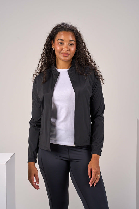 Black Clover Stylish Women's Windbreaker Rain Jacket in Black