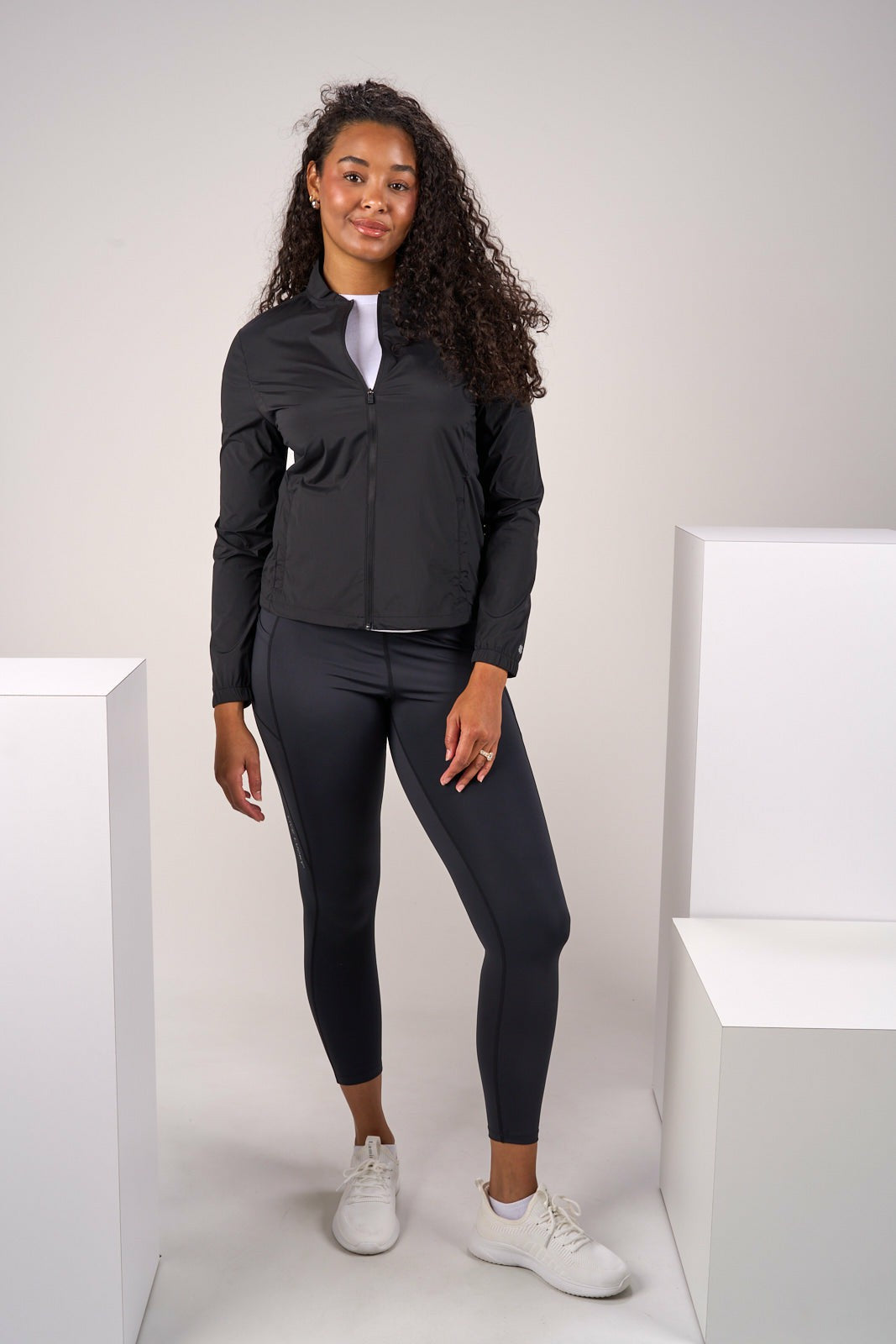 Black Clover Stylish Women's Windbreaker Rain Jacket in Black