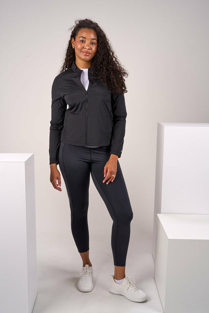 Black Clover Stylish Women's Windbreaker Rain Jacket in Black