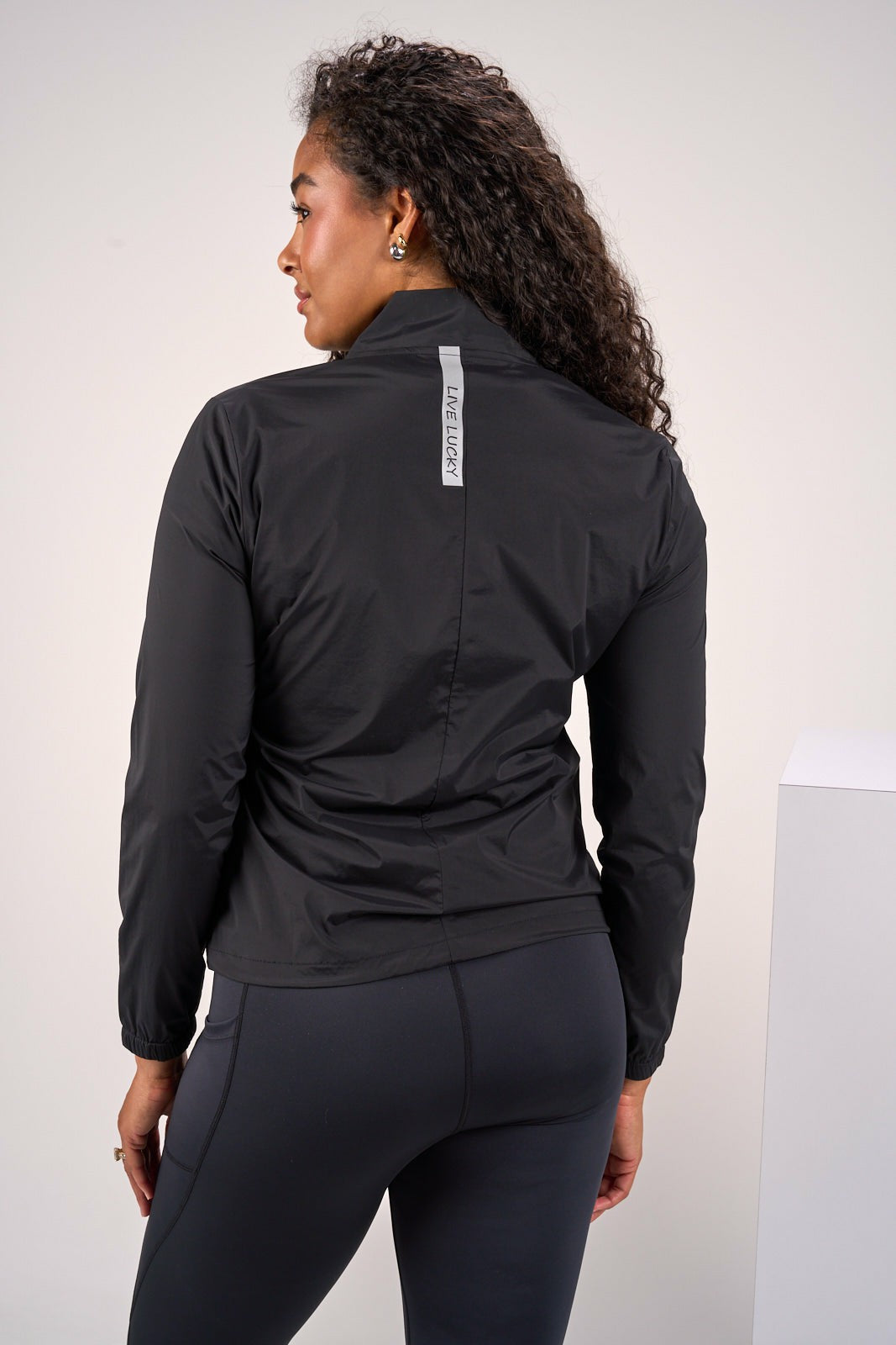 Black Clover Stylish Women's Windbreaker Rain Jacket in Black