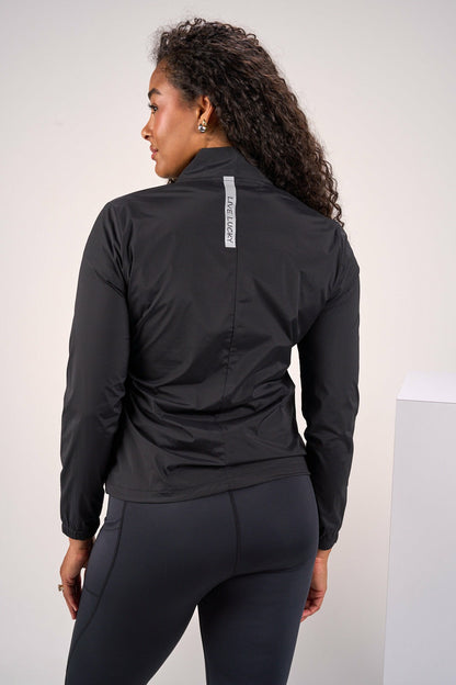 Black Clover Stylish Women's Windbreaker Rain Jacket in Black