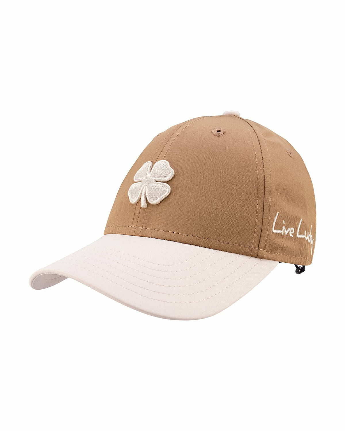 Black Clover Women's Light Brown Golf and Lifestyle Hat With Cream Clover