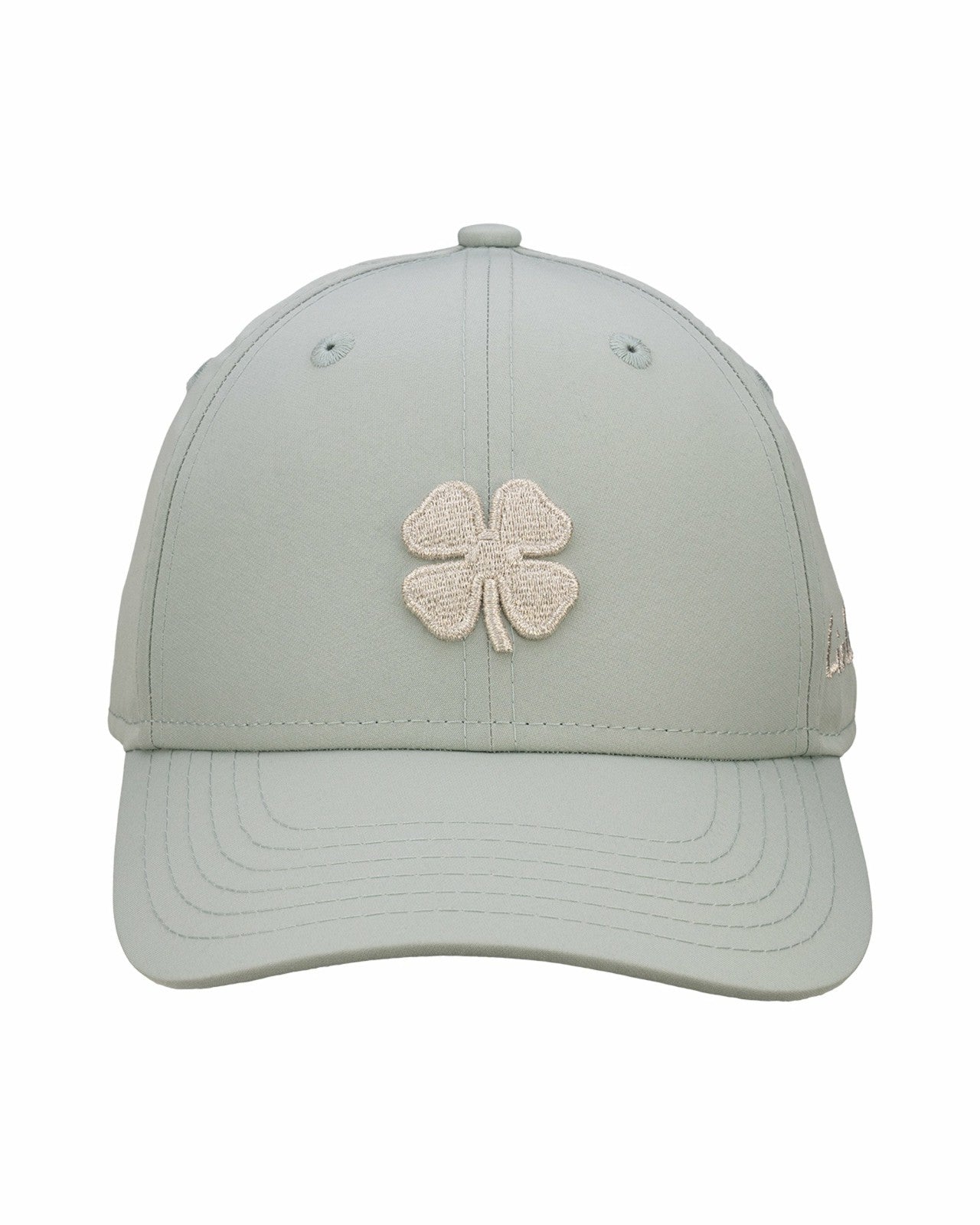 Black Clover Women's Adjustable Sage Green Hat with Silver Metallic 3D Clover