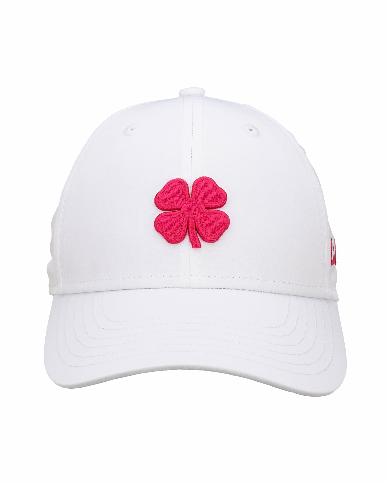 Black Clover Women's Adjustable White Hat with Hot Pink 3D Clover