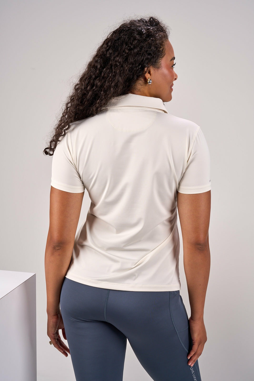 Black Clover Fitted Women's White Polo for Golf or Business