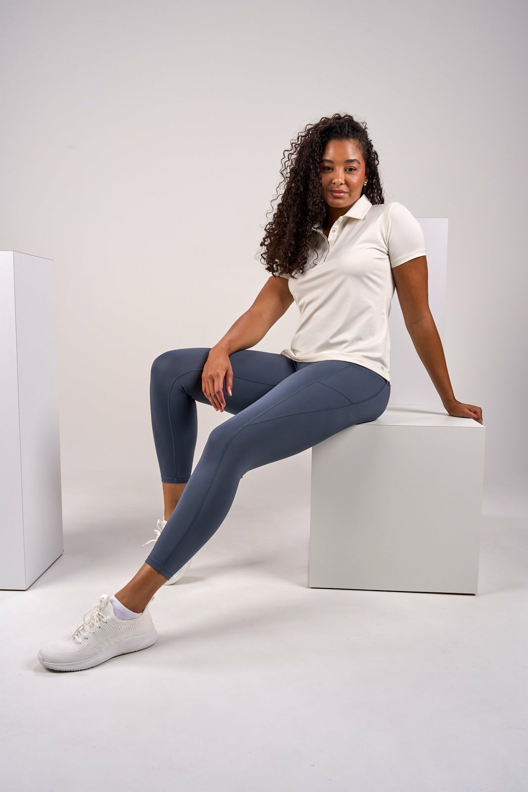 Black Clover Fitted Women's White Polo for Golf or Business